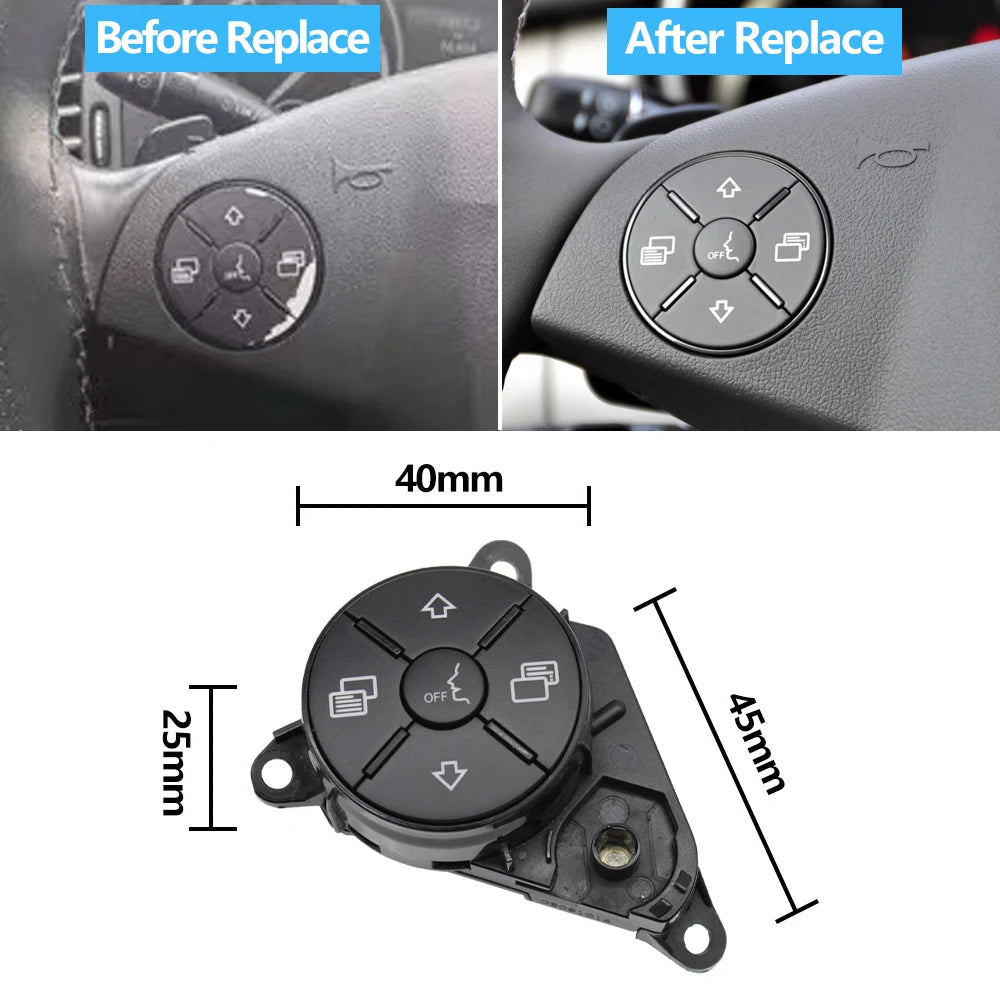 Steering Wheel Switch Control Button Trim Cover Kit for Mercedes-Benz ML GL R Class W164 W251 X164 1648700558 1648700658