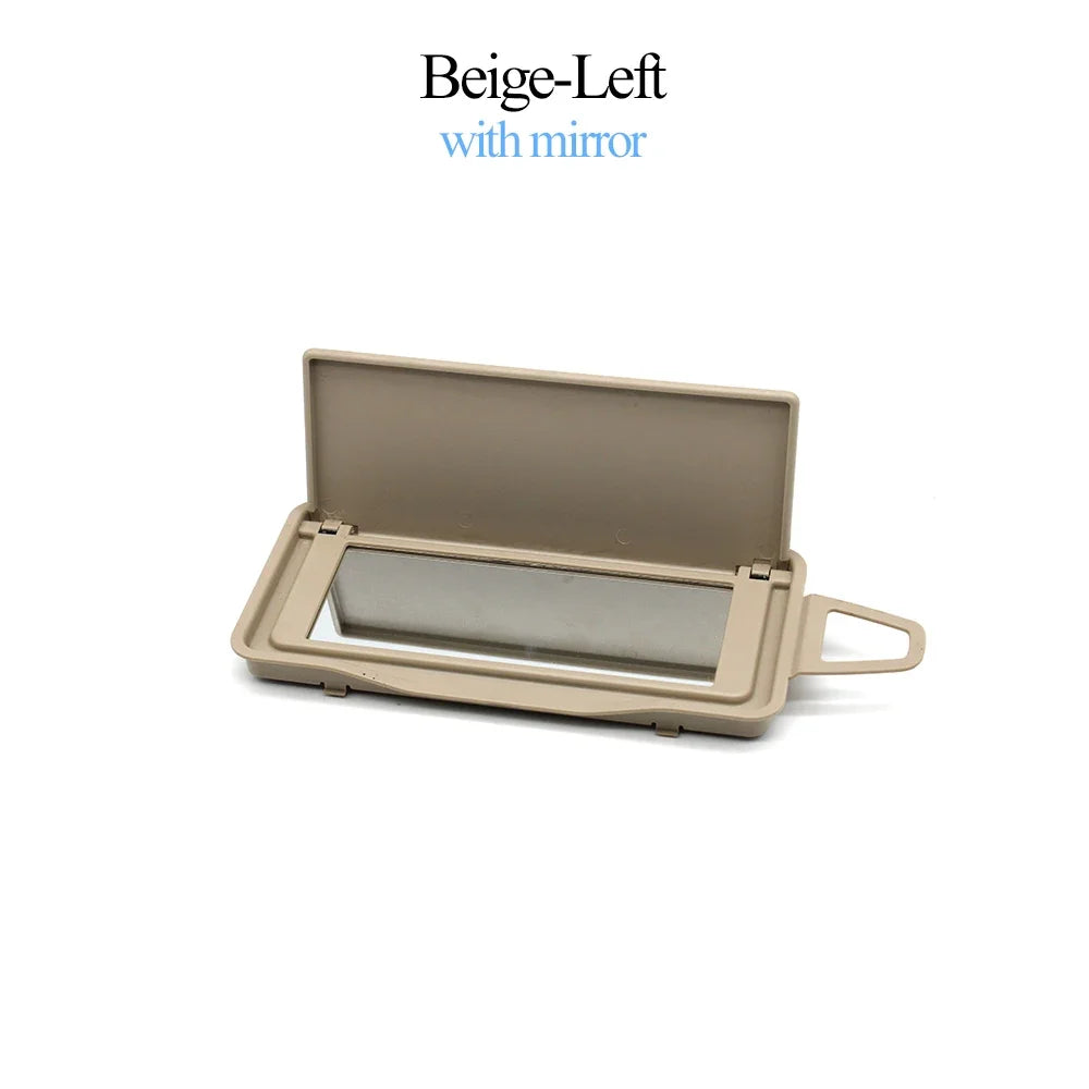 Front Sun Shade Visor Mirror Makeup Cosmetic Mirror Cover for Mercedes-Benz E CLS Class W212 W218 E200 E300 - Beige Left