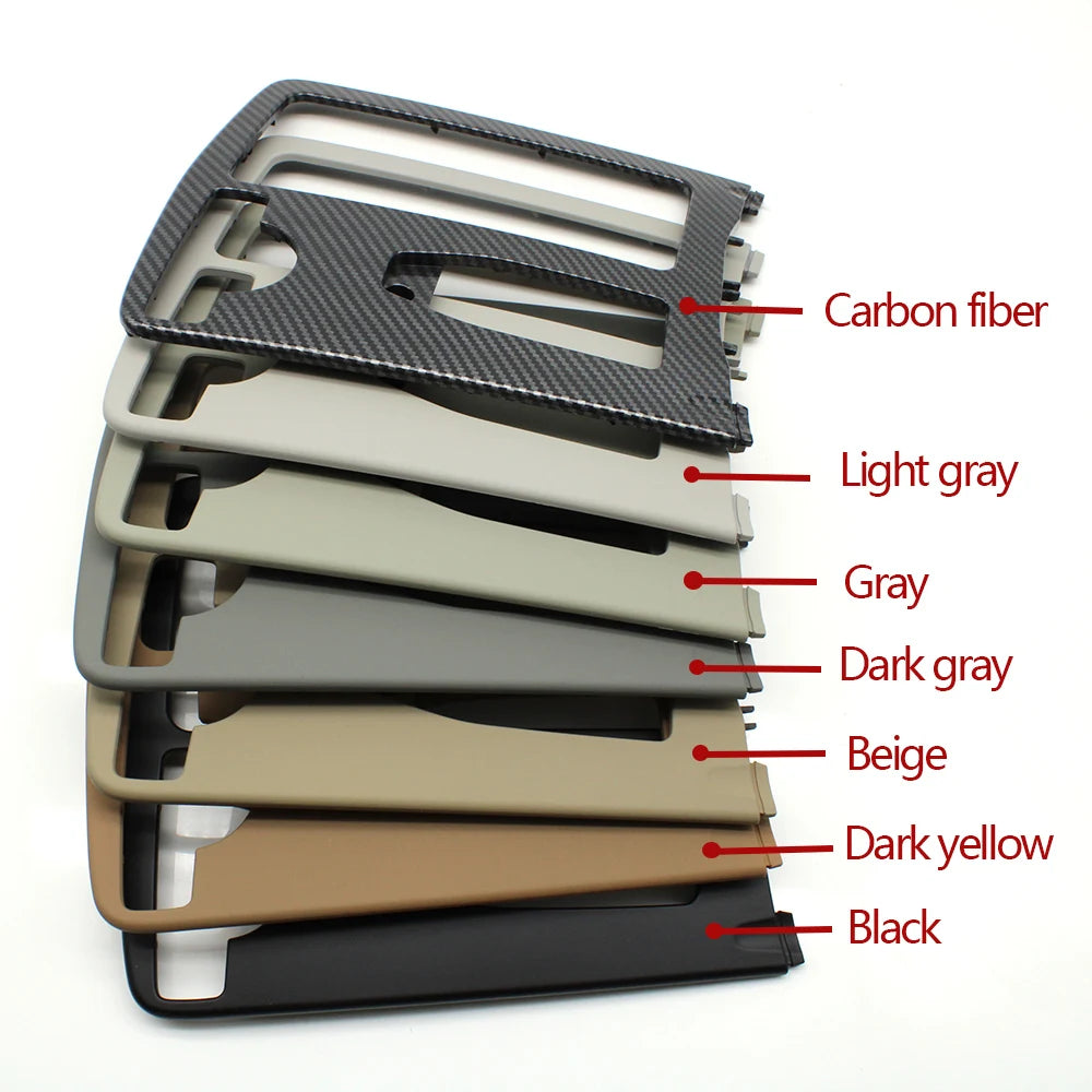 Central Armrest Drink Cup Holder Shutter Outer Frame Panel Set for Mercedes-Benz C E Class W204 W207 W212 2046800107 - image