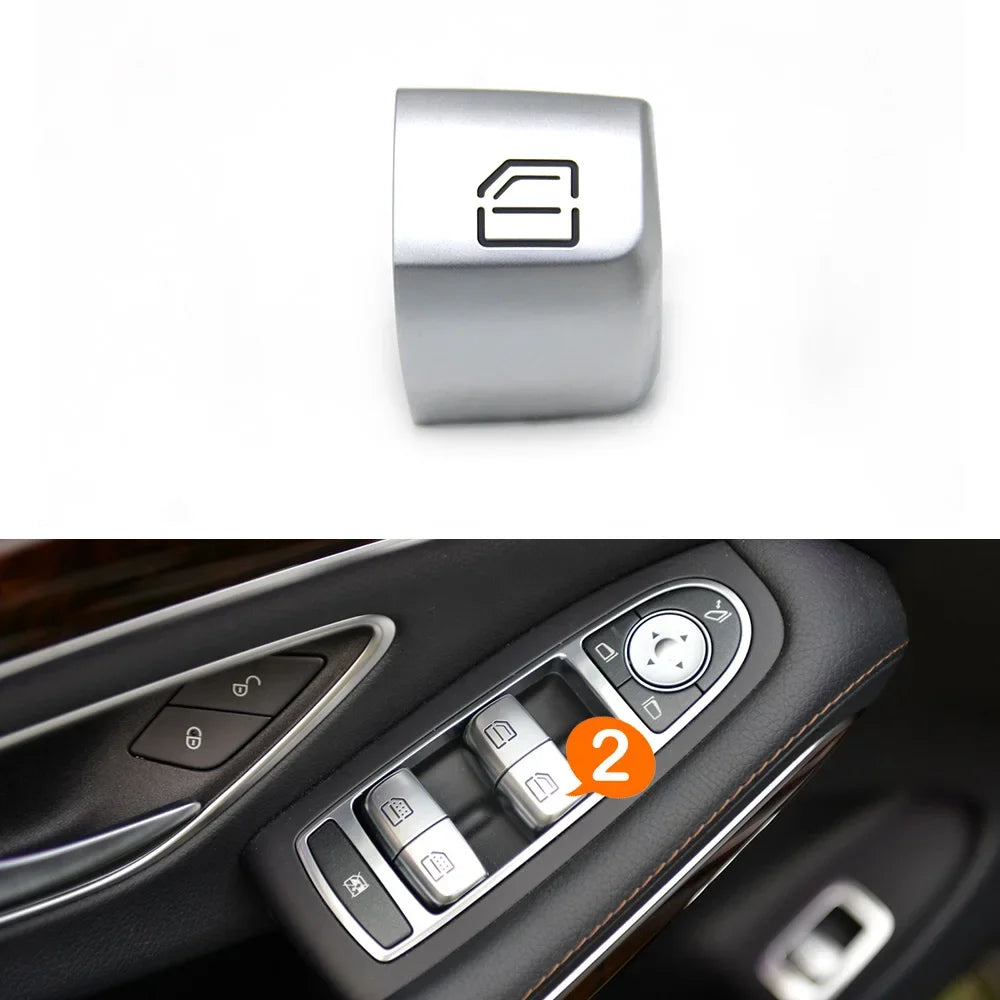 Interior Window Lifter Switch Button Cover Cap for Mercedes-Benz S E Class W222 W213 S320 S400 S450 S500 - Button No.2