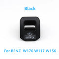 Rear Child Safety Restraint Seat ISOFIX Anchor Button Cover for Mercedes-Benz A CLA GLA Class W176 W117 W156 - Black 1 PCS