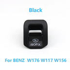 Rear Child Safety Restraint Seat ISOFIX Anchor Button Cover for Mercedes-Benz A CLA GLA Class W176 W117 W156 - Black 1 PCS