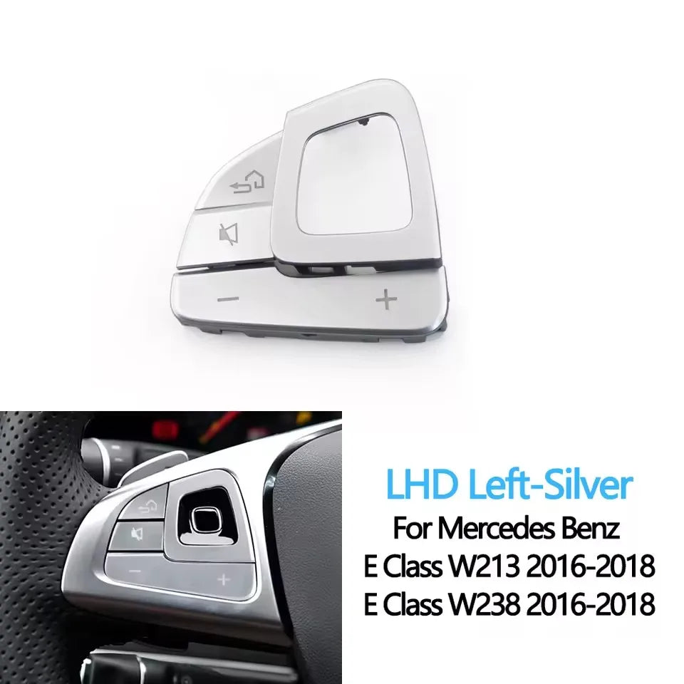 Multifunction Steering Wheel Volume Control Switch Button Cover for Mercedes-Benz E Class W213 Sedan W238 Coupe - 5*5*0.8cm