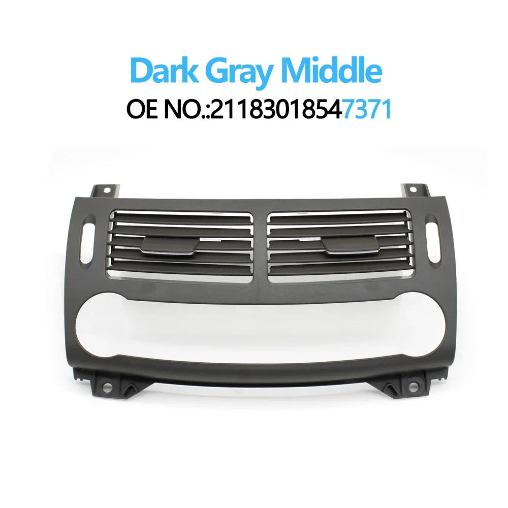Front Middle Dashboard Air Conditioning Grid Cover AC Vent Grille Cover Panel for Mercedes-Benz E Class W211 2003-2008 - Dark