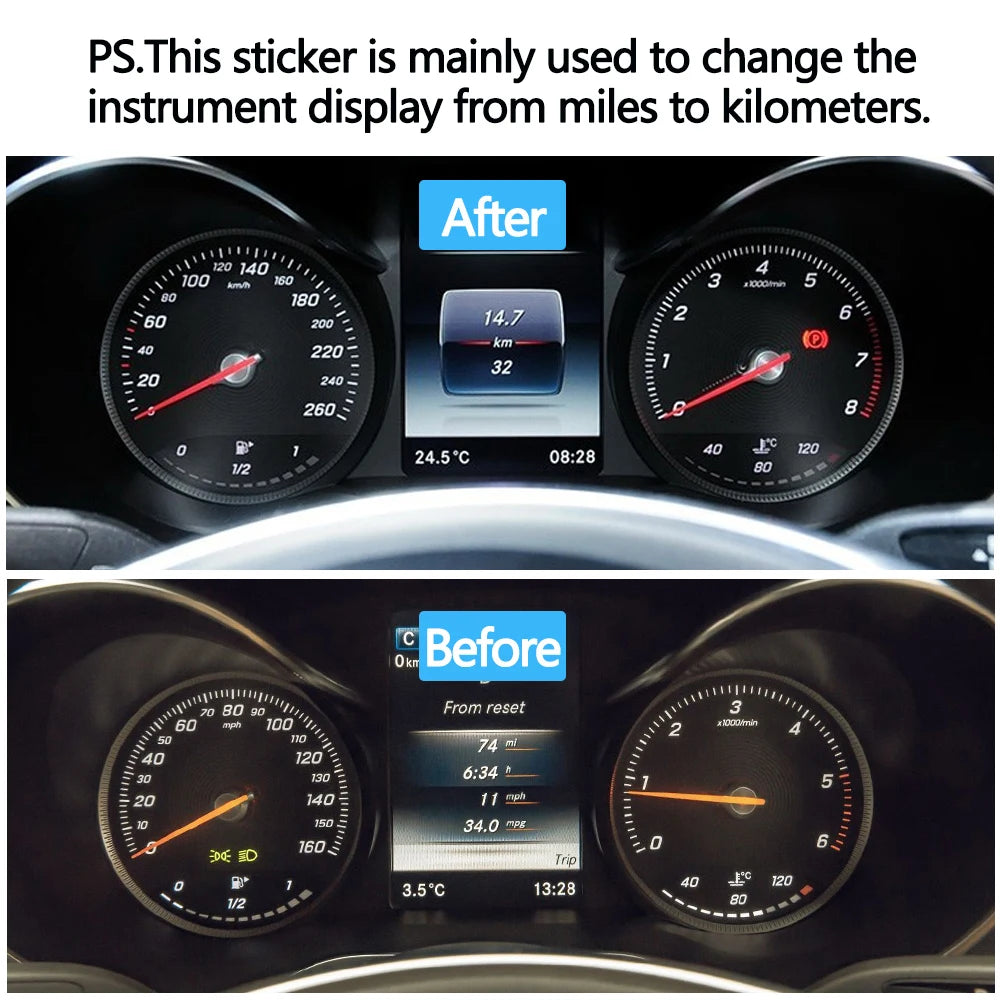 Dashboard Instrument Cluster Speedometer Gauge Overlay for Mercedes-Benz GLC C Class W253 W205 2059002630 2539000000 - image