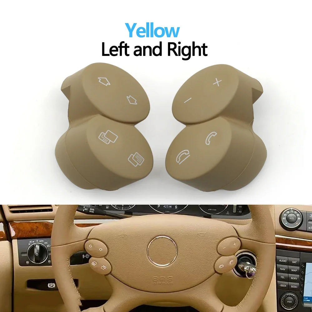 One Pair Multi-function Steering Wheel Switch Buttons Keys Repair Kit for Mercedes-Benz E G CLK CLS Class W211 W463 W209 W219