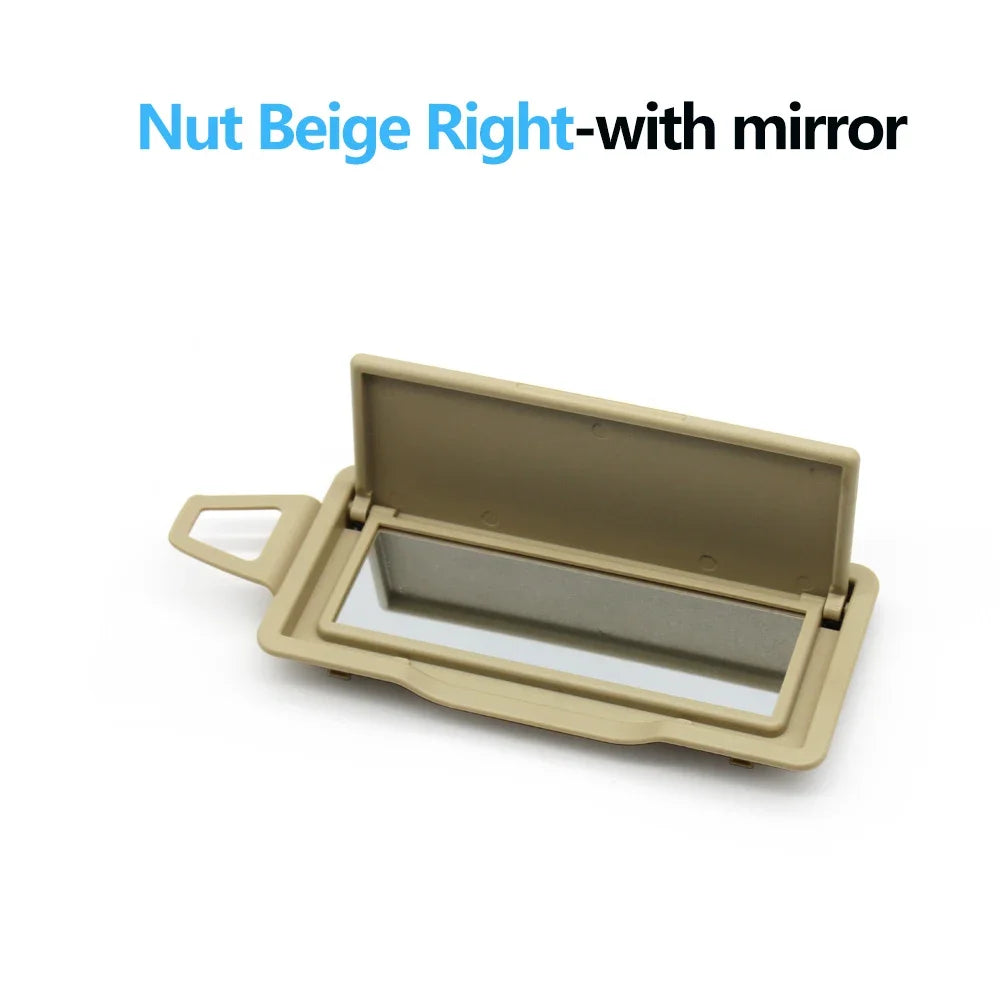 W204 X204 Front Sun Shade Visor Makeup Cosmetic Mirror Cover for Mercedes-Benz C GLK Class C200 C300 GLK300 - Nut Beige Right