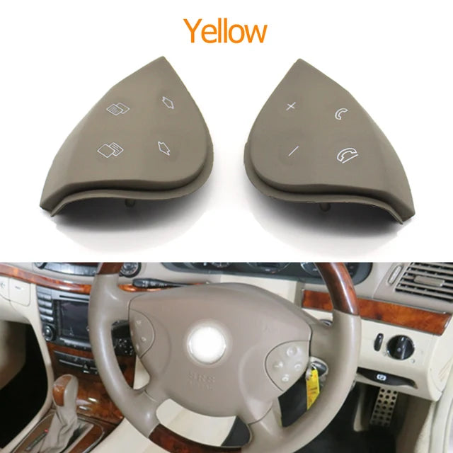 Multi-function Steering Wheel Button Keys Repair Kit for Mercedes-Benz E Class W211 2003-2006 2118206110 - Yellow Kit - image