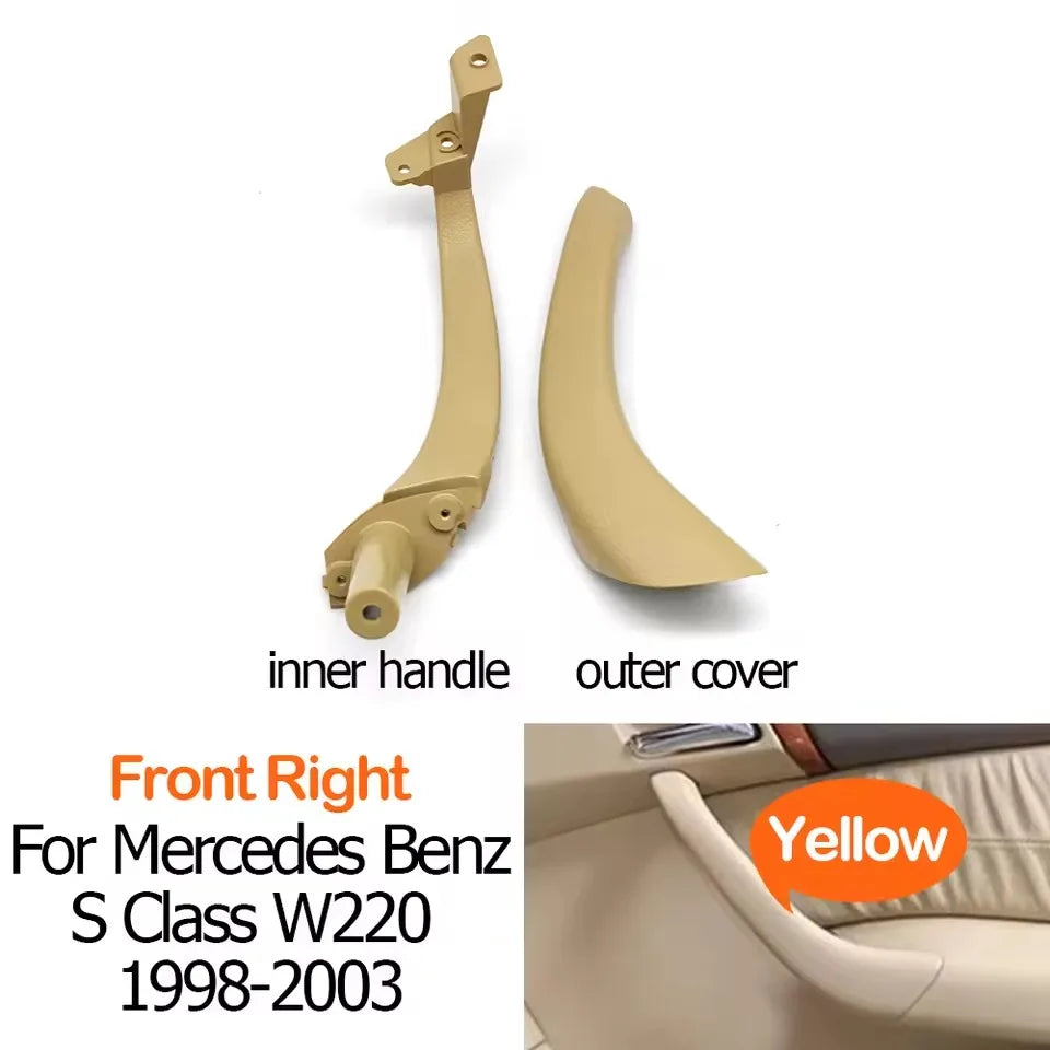 Interior Door Handle Trim Assembly for Mercedes-Benz S Class W220 1998-2003 2208100154 2208101354 - Front Right-Yellow