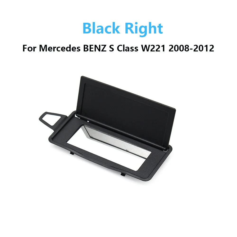 W221 Sun Shade Visor Makeup Cosmetic Mirror Cover for Mercedes-Benz S Class W221 2008-2012 S300 S350 S500 2218104117 - Black