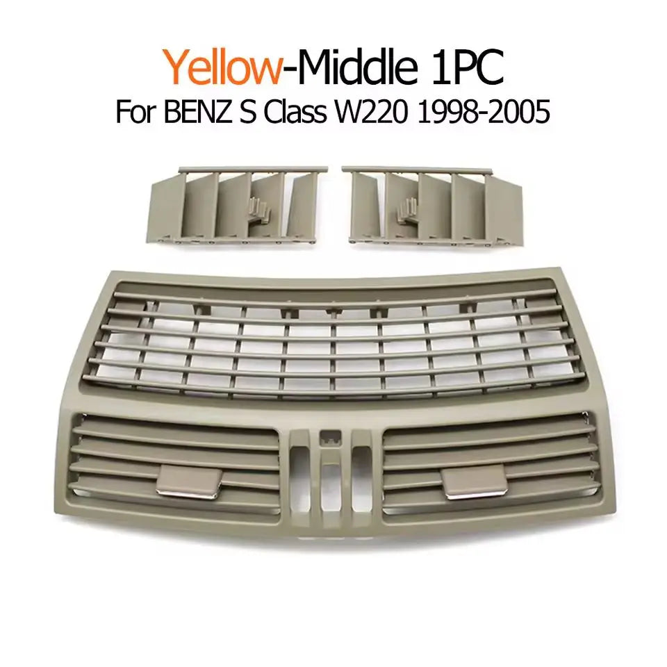 Front Middle AC Vent Grille Outlet Panel Cover for Mercedes-Benz S Class W220 S300 S350 1998-2005 - 27*13.5CM - Middle