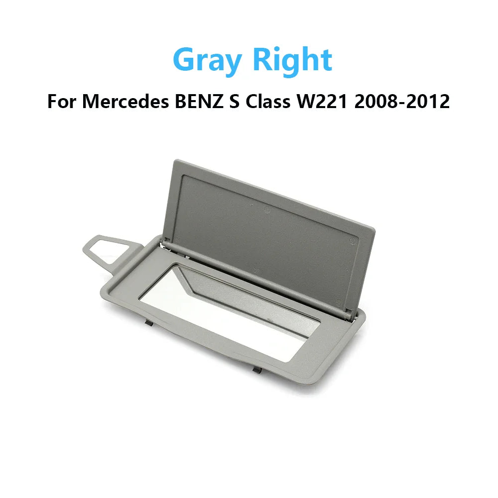 W221 Sun Shade Visor Makeup Cosmetic Mirror Cover for Mercedes-Benz S Class W221 2008-2012 S300 S350 S500 2218104117 - Gray