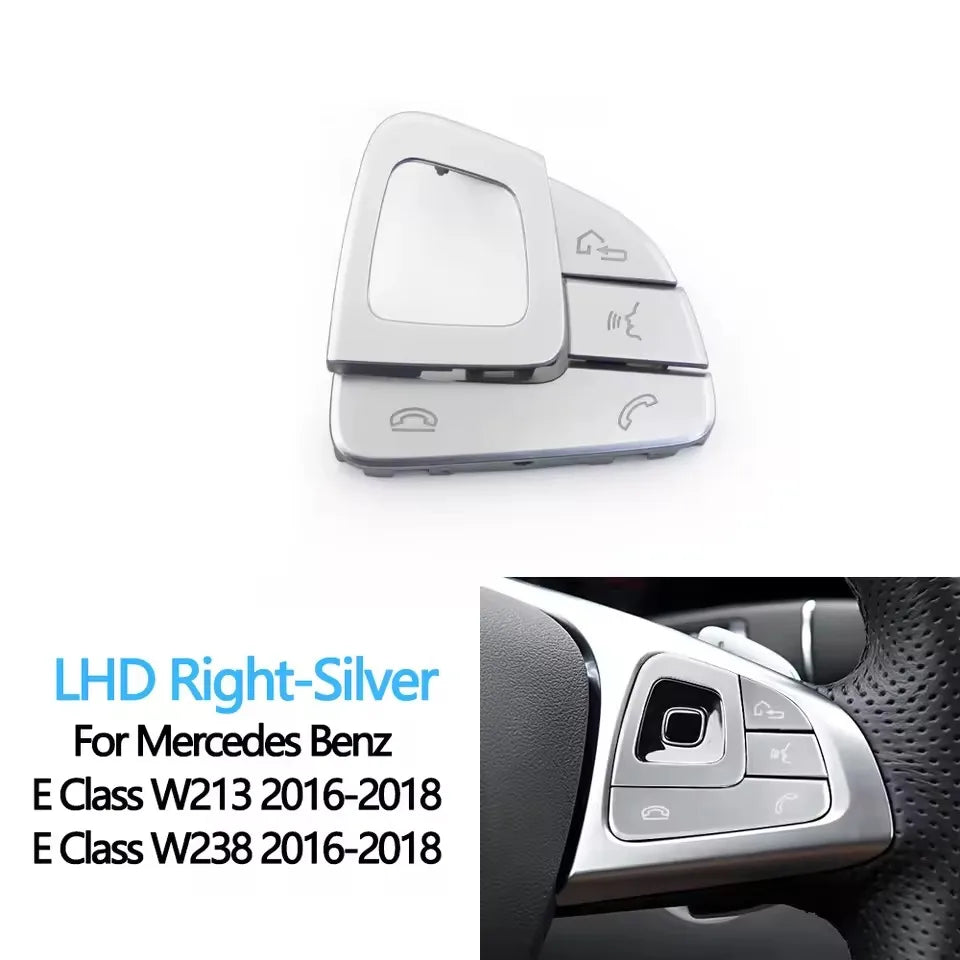 Multifunction Steering Wheel Volume Control Switch Button Cover for Mercedes-Benz E Class W213 Sedan W238 Coupe - 5*5*0.8cm