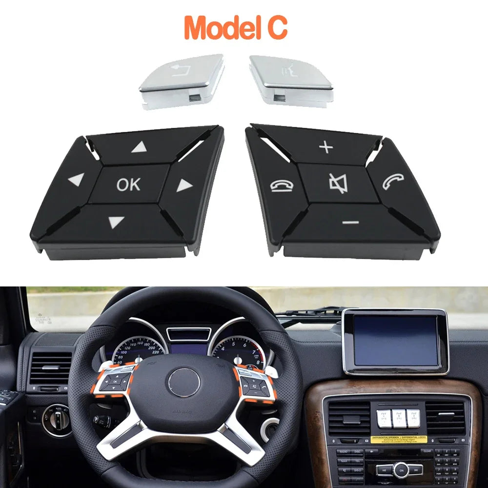 Three Model Multi-function Steering Wheel Control Button Switch Keys for Mercedes-Benz G Class W463 G350 G500 G55 - Black