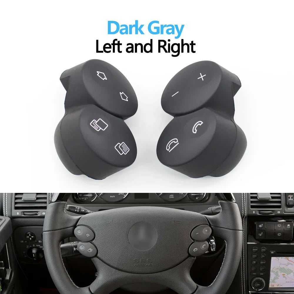 One Pair Multi-function Steering Wheel Switch Buttons Keys Repair Kit for Mercedes-Benz E G CLK CLS Class W211 W463 W209 W219