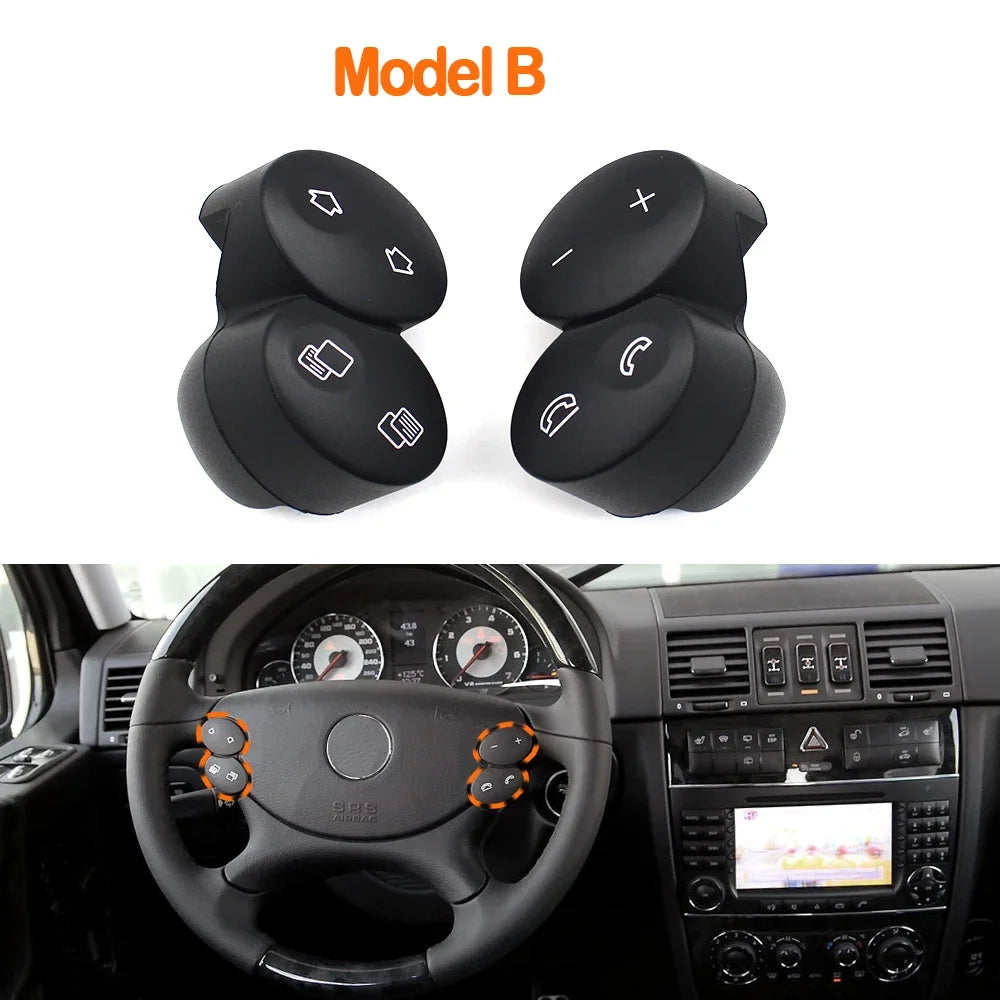 Three Model Multi-function Steering Wheel Control Button Switch Keys for Mercedes-Benz G Class W463 G350 G500 G55 - Black