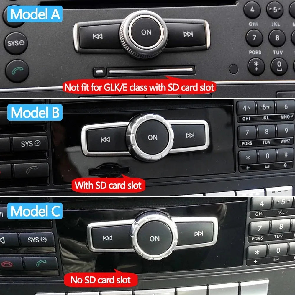 Console Radio Cd Player Buttons On Switch Cap Knob Cover for Mercedes-Benz AC E GLK GLA ML GL CLS W176 W246 W156 W204 W166