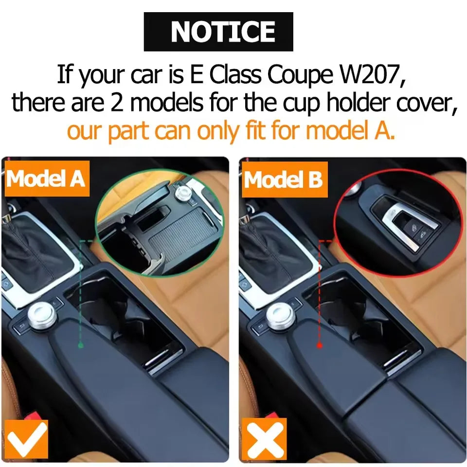 Center Console Drink Cup Holder Cover Shutter Outer Frame Cover for Mercedes-Benz C E Class W204 W207 W212 2046807607
