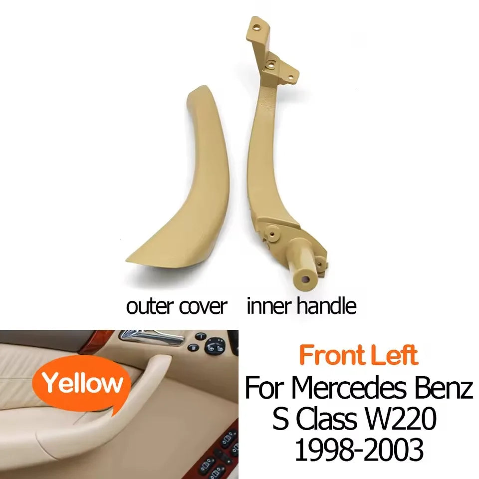 Interior Door Handle Trim Assembly for Mercedes-Benz S Class W220 1998-2003 2208100154 2208101354 - Front Left-Yellow - image