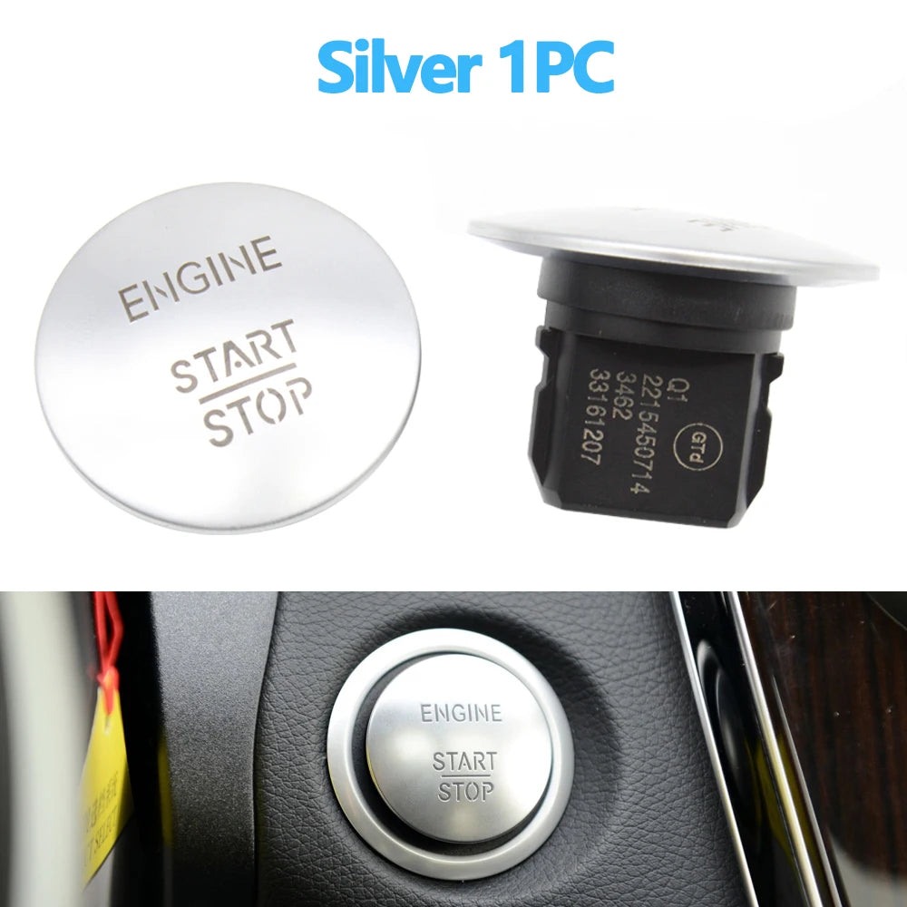 Universal Keyless Start Stop Push Button Engine Ignition Switch Key for Mercedes-Benz W221 W204 W205 W212 2215450714 - image