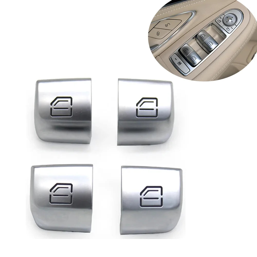 4 Pcs W205 Master Window Switch Repair Button Cover Door Glass Control Switch Key Cap for Mercedes-Benz C GLC Class W253