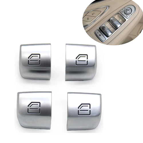 4 Pcs W205 Master Window Switch Repair Button Cover Door Glass Control Switch Key Cap for Mercedes-Benz C GLC Class W253