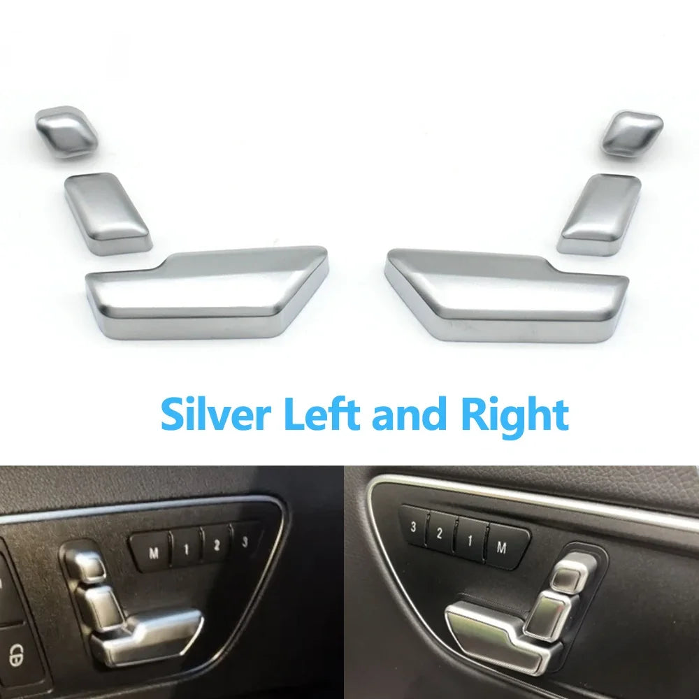 2 Pcs Front Seat Backrest Adjustment Switch Button Cover for Mercedes-Benz C E GLK ML GL Class W204 X204 W166 W207 W212