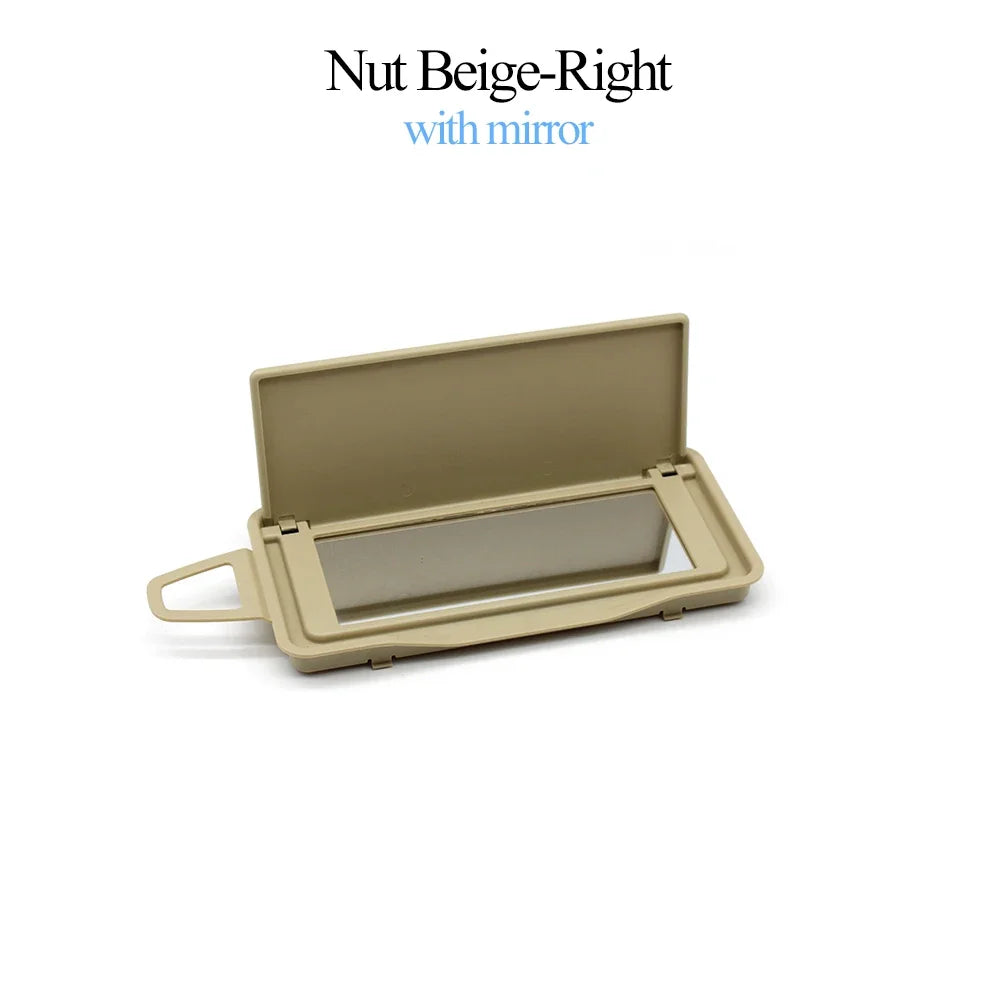 Front Sun Shade Visor Mirror Makeup Cosmetic Mirror Cover for Mercedes-Benz E CLS Class W212 W218 E200 E300 - Nut Beige Right