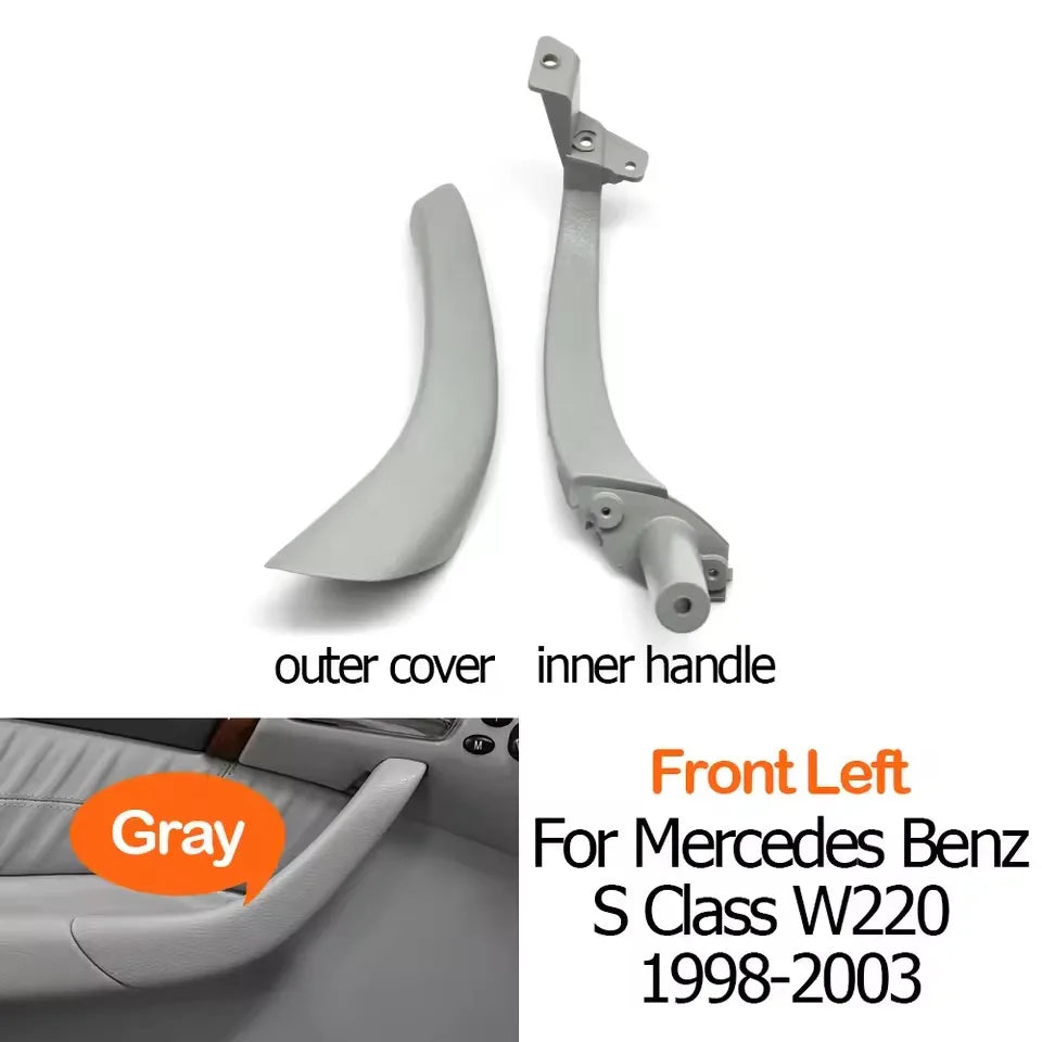 Interior Door Handle Trim Assembly for Mercedes-Benz S Class W220 1998-2003 2208100154 2208101354 - Front Left-Gray - image 9