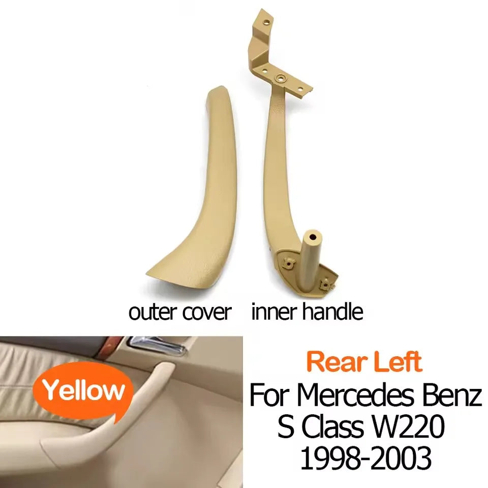Interior Door Handle Trim Assembly for Mercedes-Benz S Class W220 1998-2003 2208100154 2208101354 - Rear Left-Yellow - image