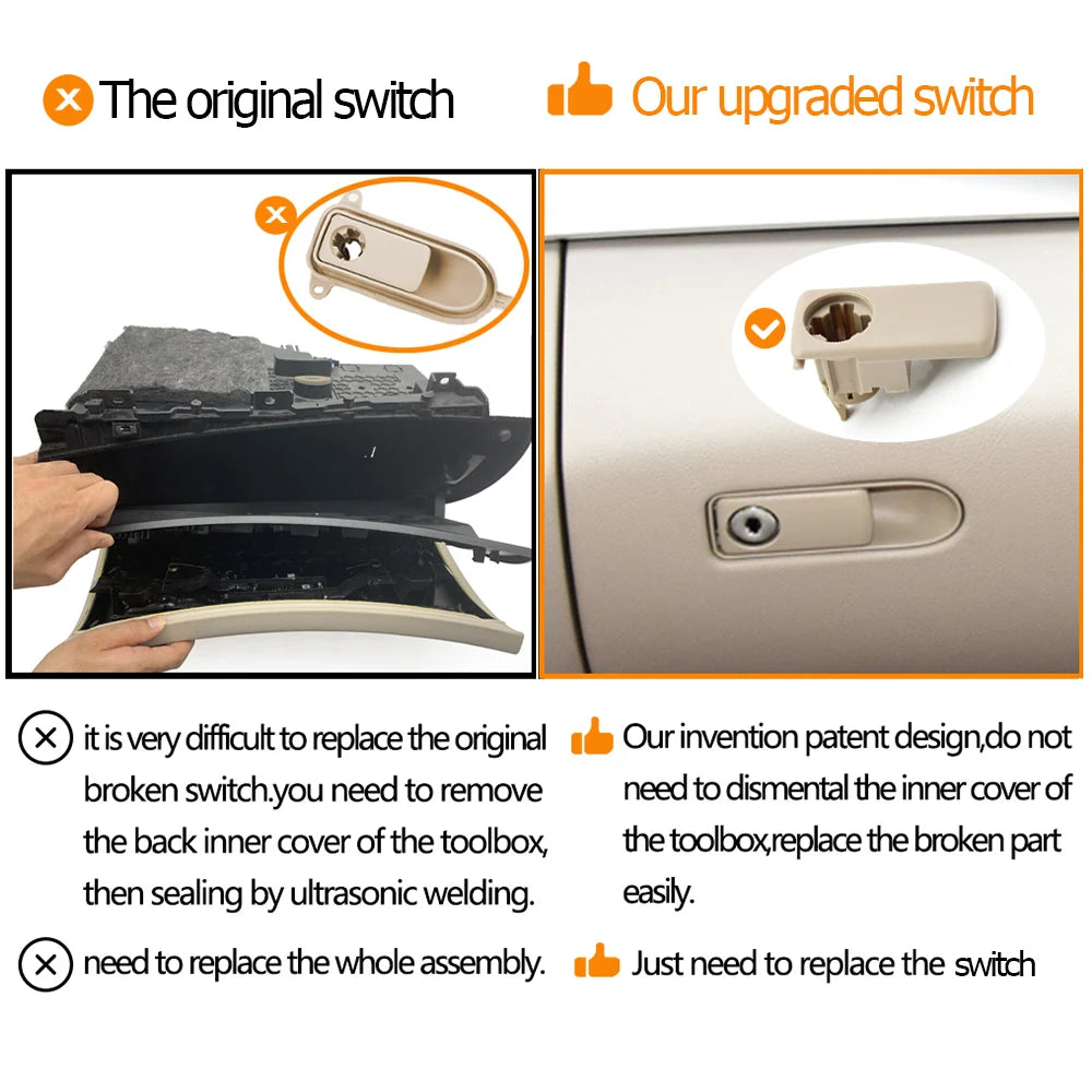 Upgraded Dashboard Glovebox Lid Cover Switch Toolbox Lock Handle for Mercedes-Benz C GLC Class W205 W253 2056803505 - image 6