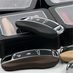 Leather Key Cover Set for Porsche Cayenne Panamera 911 Taycan - Black - Panamera2017-2023 Year - image 4