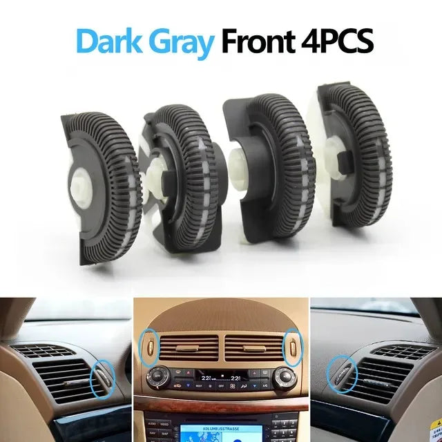 4pcs Set Front Air Conditioning Control Roller AC Vent Rolling Wheel for Mercedes-Benz E CLS Class W211 W219 E200 E300 - Dark