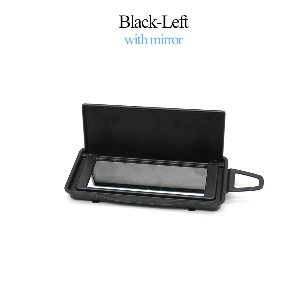 Front Sun Shade Visor Mirror Makeup Cosmetic Mirror Cover for Mercedes-Benz E CLS Class W212 W218 E200 E300 - Black  Left