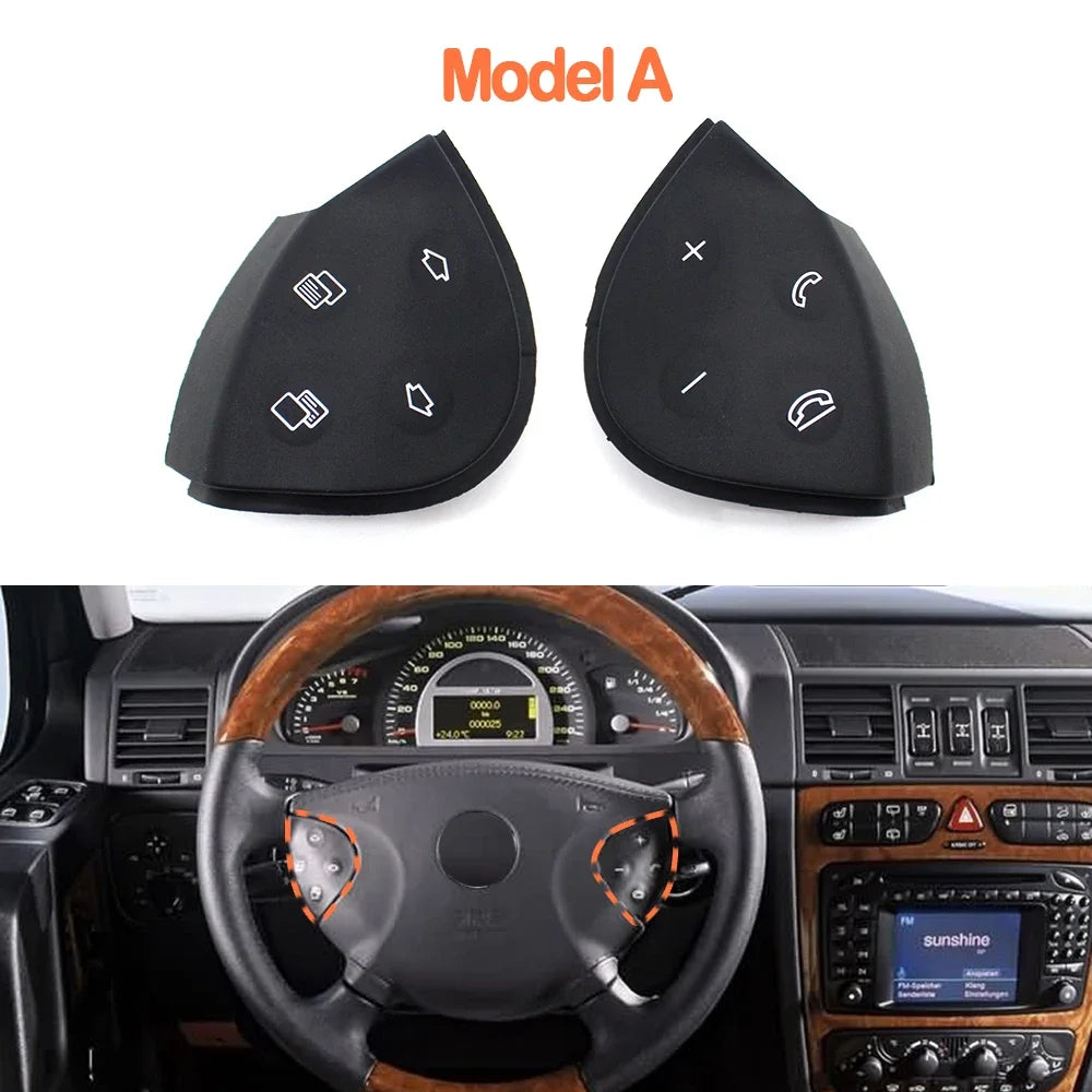 Three Model Multi-function Steering Wheel Control Button Switch Keys for Mercedes-Benz G Class W463 G350 G500 G55 - Black