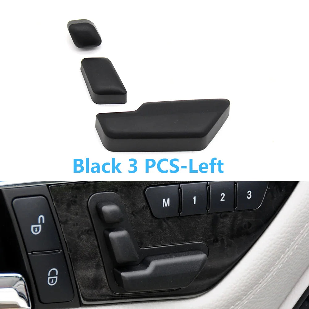 Black Silver Seat Headrest Adjust Control Button Switch Cover for Mercedes-Benz C GLK E Class W204 C204 X204 GLK204 W212 W207