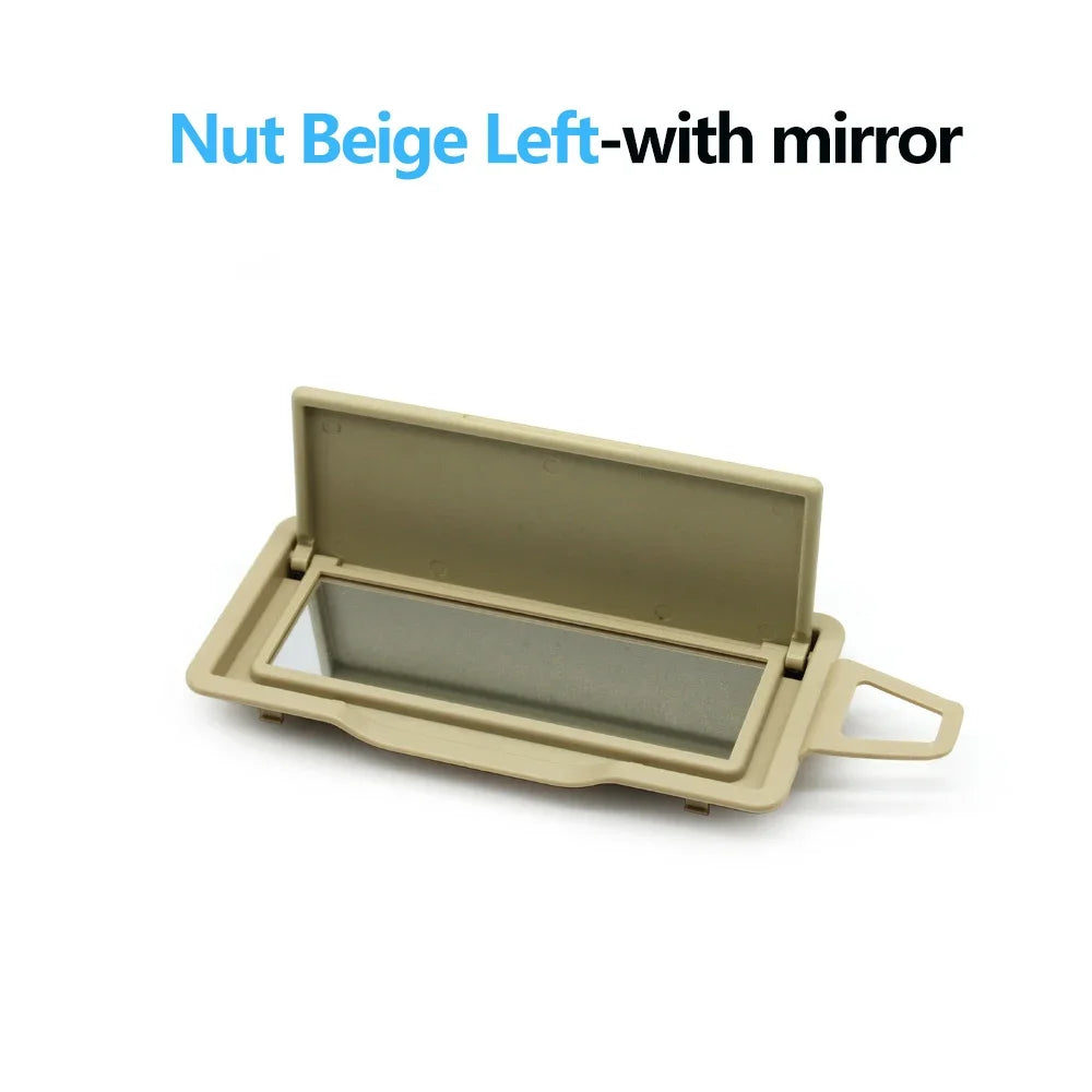 W204 X204 Front Sun Shade Visor Makeup Cosmetic Mirror Cover for Mercedes-Benz C GLK Class C200 C300 GLK300 - Nut Beige Left