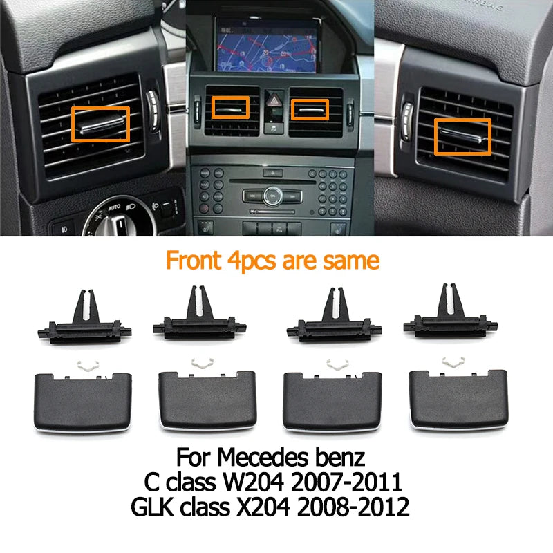Front Air Conditioning Vent Repair Kit AC Air Vent Outlet Tab Clip for Mercedes-Benz C W204 2048300754 2048300854 2048304054