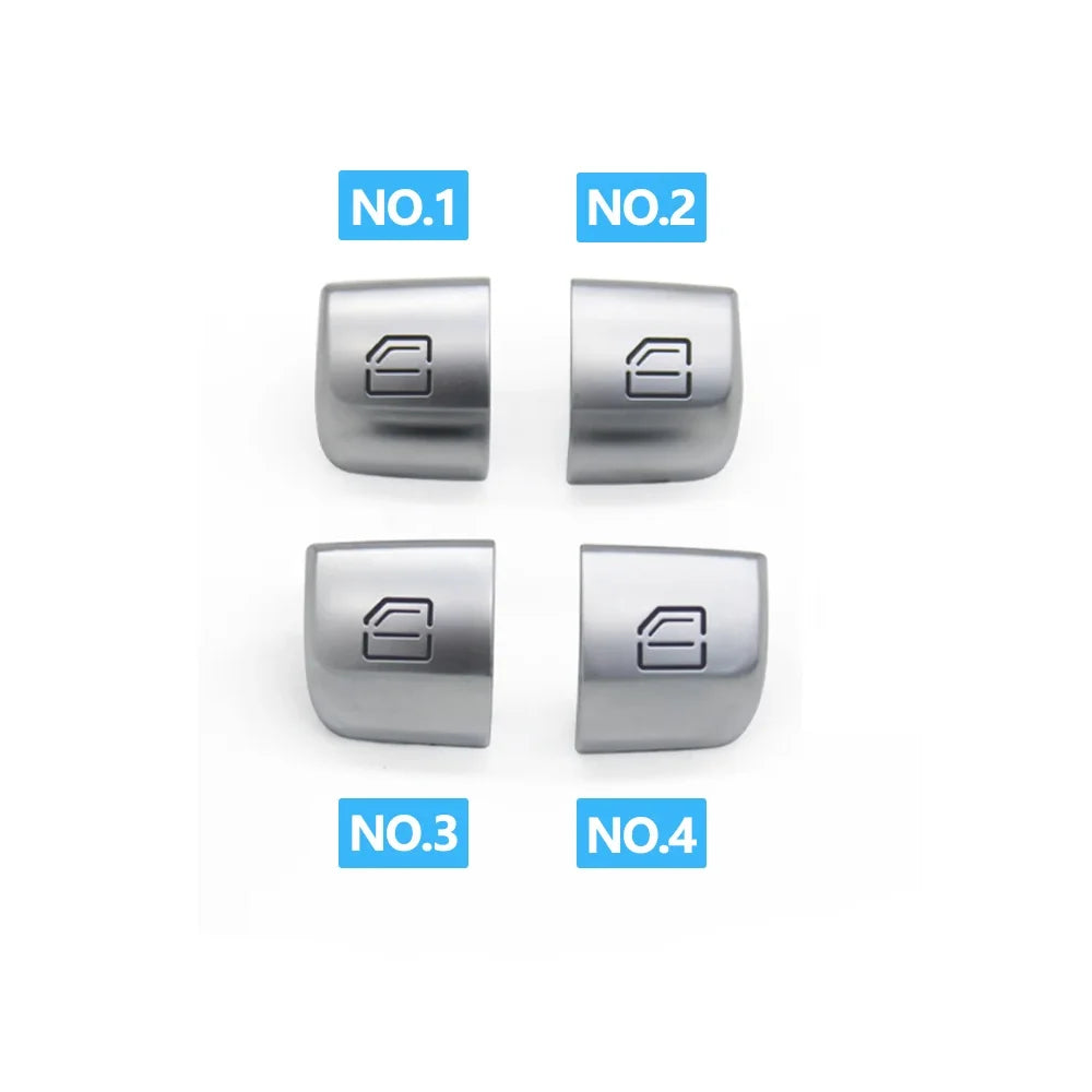 4 Pcs W205 Master Window Switch Repair Button Cover Door Glass Control Switch Key Cap for Mercedes-Benz C GLC Class W253