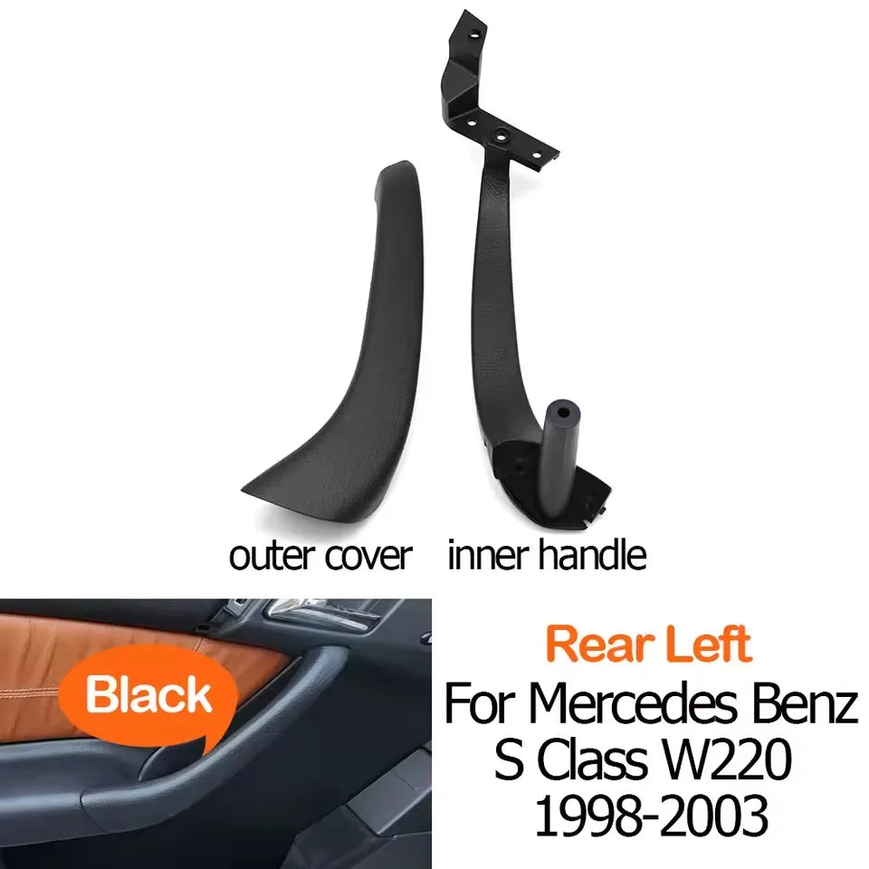 Interior Door Handle Trim Assembly for Mercedes-Benz S Class W220 1998-2003 2208100154 2208101354 - Rear Left-Black - image 3