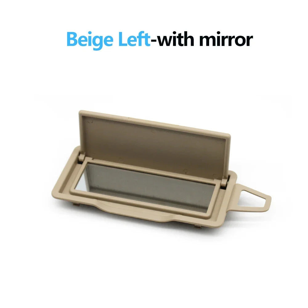 W204 X204 Front Sun Shade Visor Makeup Cosmetic Mirror Cover for Mercedes-Benz C GLK Class C200 C300 GLK300 - Beige Left