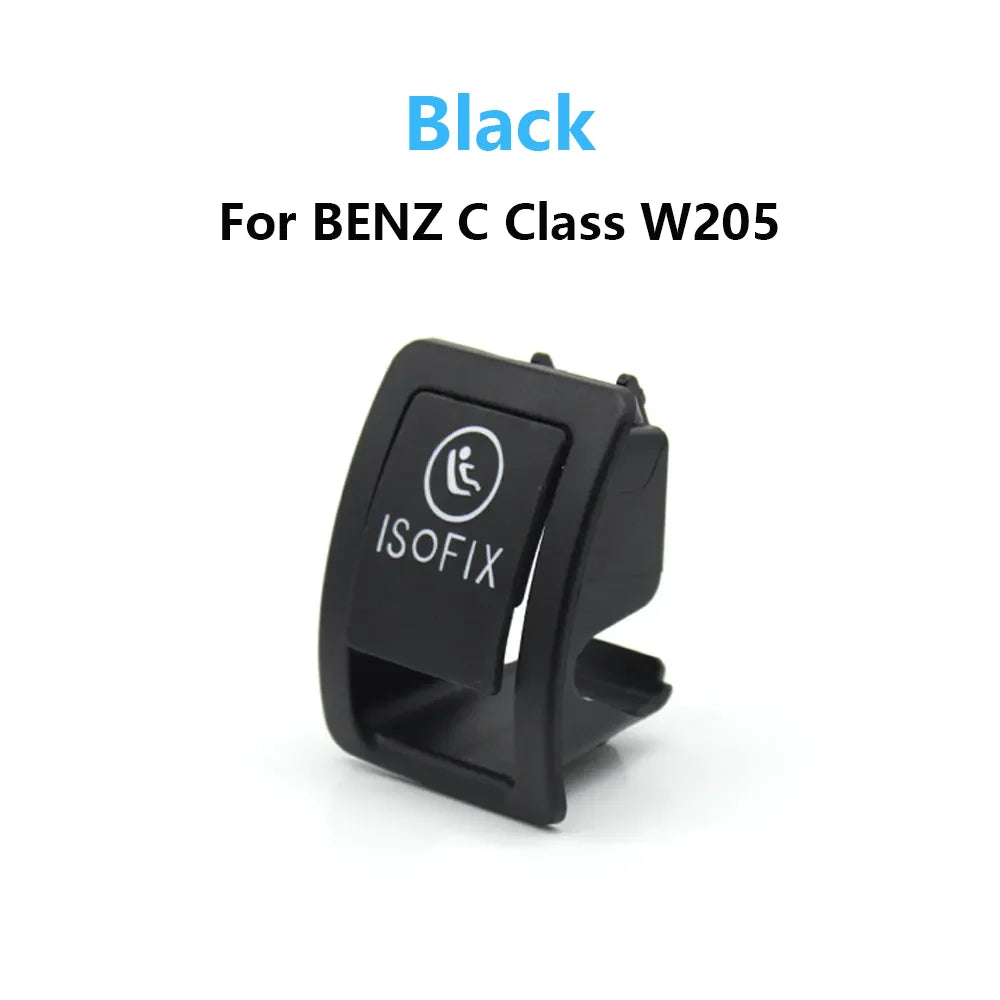 Rear Child Safe Seat Bench Switch for Mercedes-Benz C Class W205 C200 C180 Car ISOFIX Switch Trim Cover - Black 1 PCS