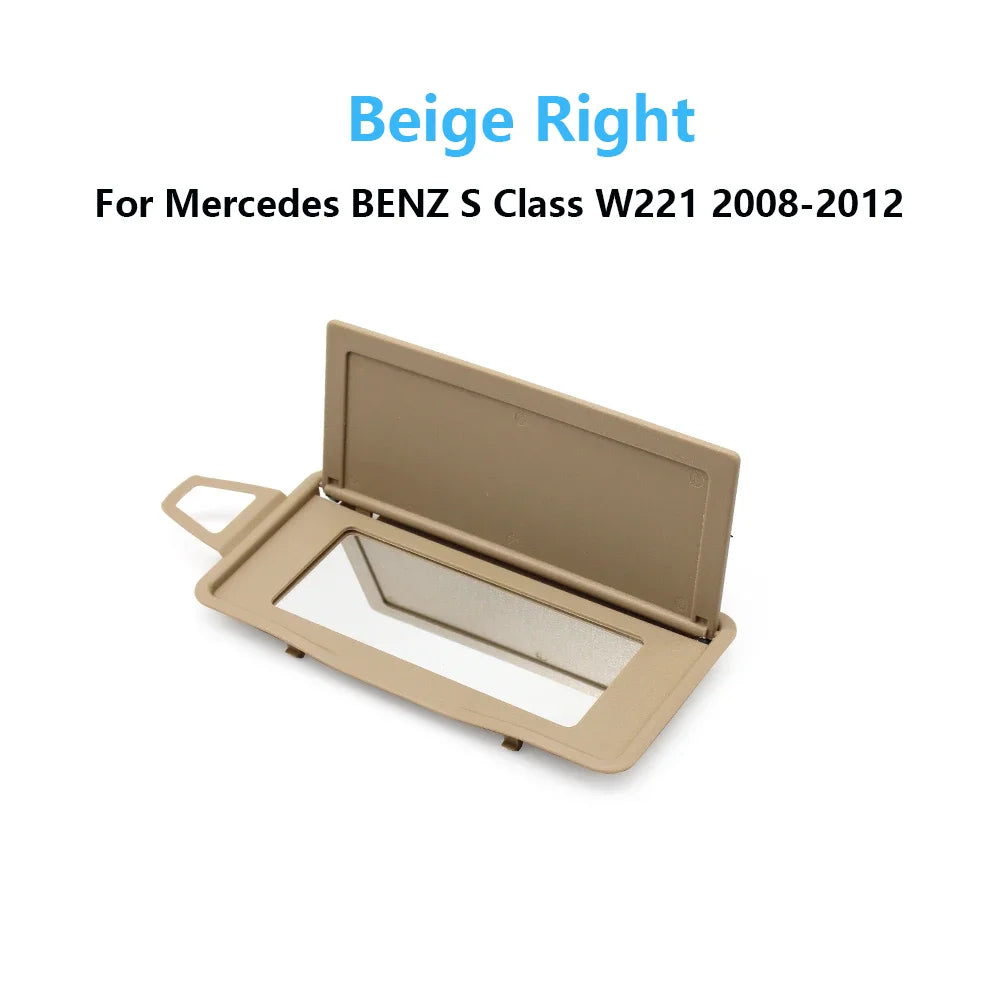 W221 Sun Shade Visor Makeup Cosmetic Mirror Cover for Mercedes-Benz S Class W221 2008-2012 S300 S350 S500 2218104117 - Beige
