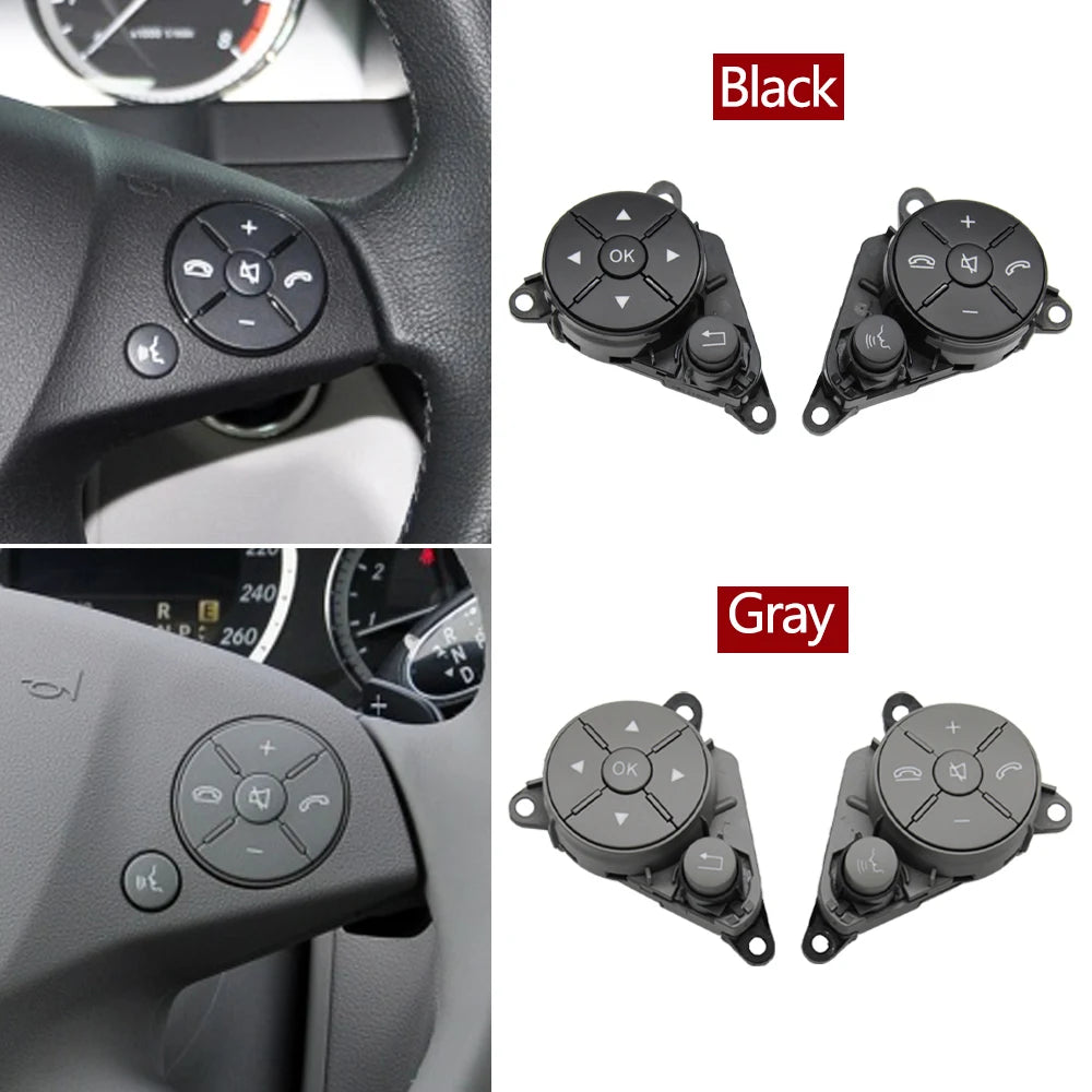 Steering Wheel Switch Control Button Trim Cover for Mercedes-Benz C GLK E Class W204 X204 W212 W207 2048210351 2048210451