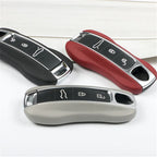 Leather Key Cover Set for Porsche Cayenne Panamera 911 Taycan - Black - 911 2019-2023 Year - image 3