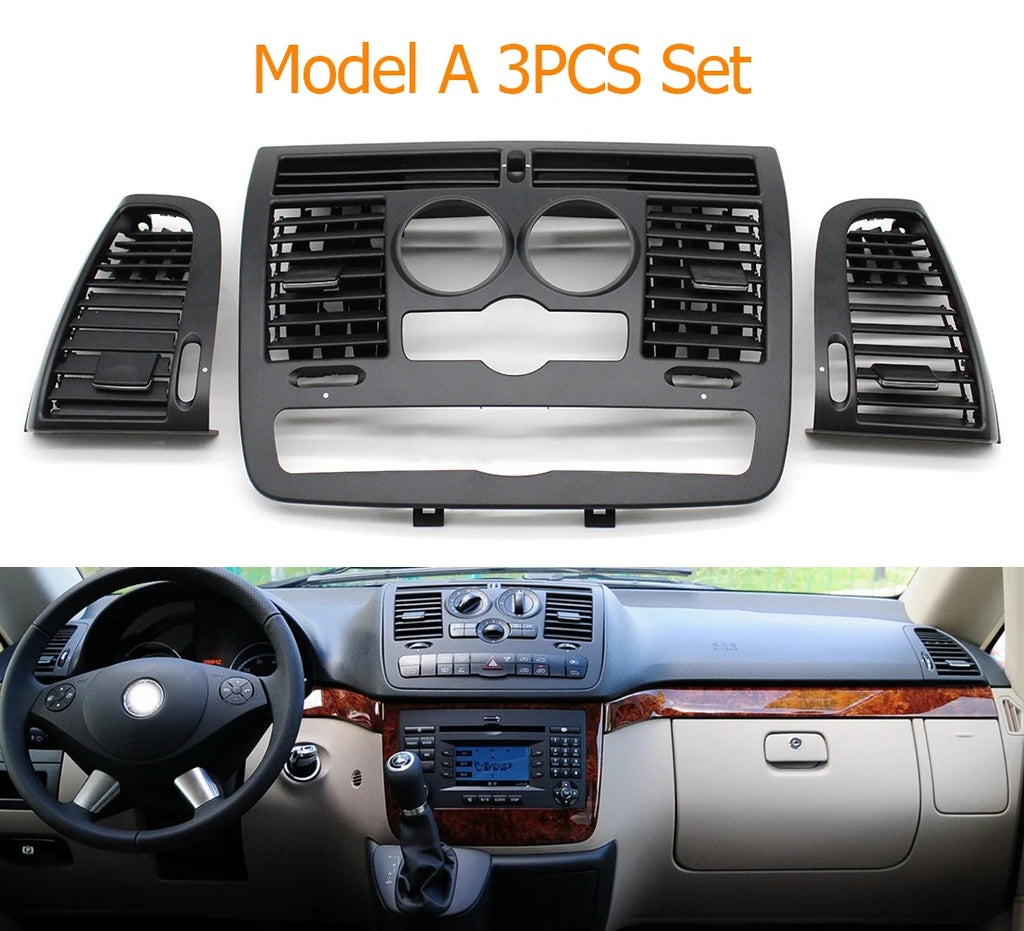 Interior Dashboard Central AC Vent Grille Cover for Mercedes-Benz Vito Viano W636 W639 2010-2015 - image 8