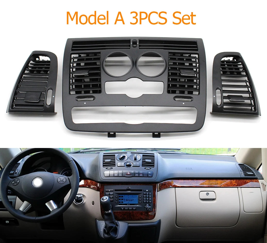 Interior Dashboard Central AC Vent Grille Cover for Mercedes-Benz Vito Viano W636 W639 2010-2015 - image 8