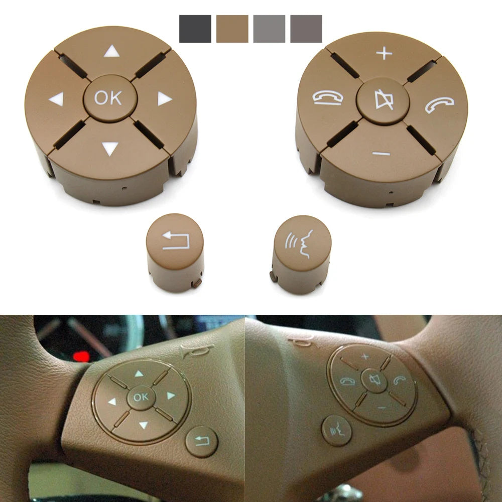 Multi-function Steering Wheel Buttons Kit Phone Control Keys for Mercedes-Benz C E GLK Class W204 W207 W212 X204 2007-2013