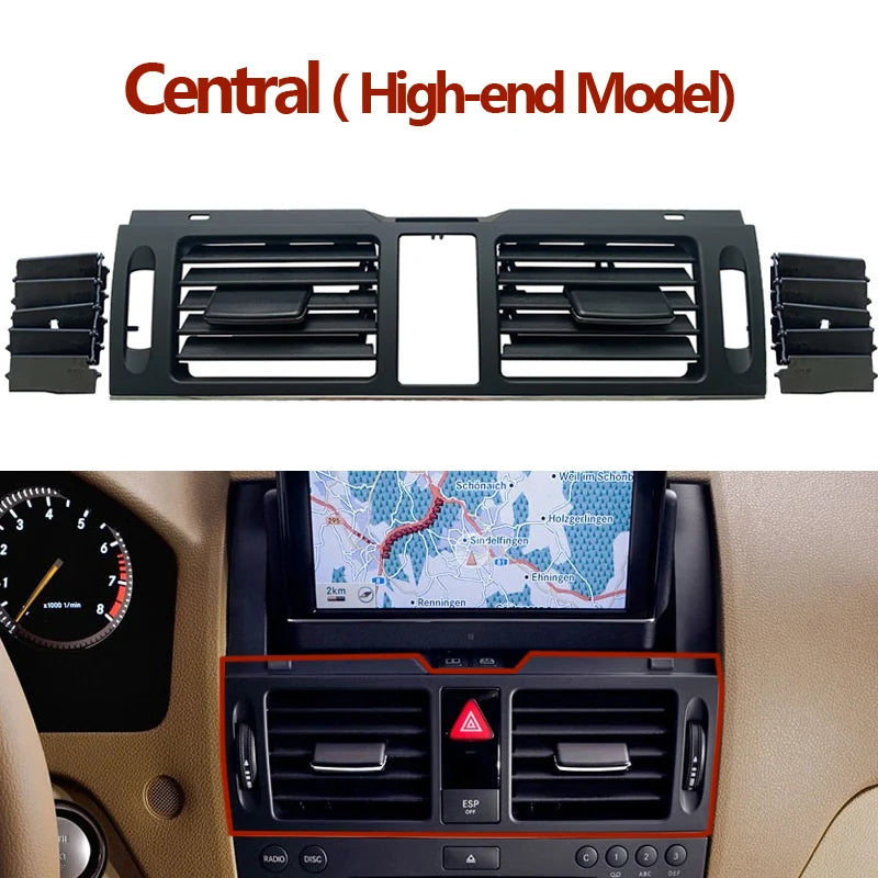 Central Dash Fresh AC Vent Grille Cover for Mercedes-Benz W204 C Class 2007-2011 2048304054 2048304154 - image 6