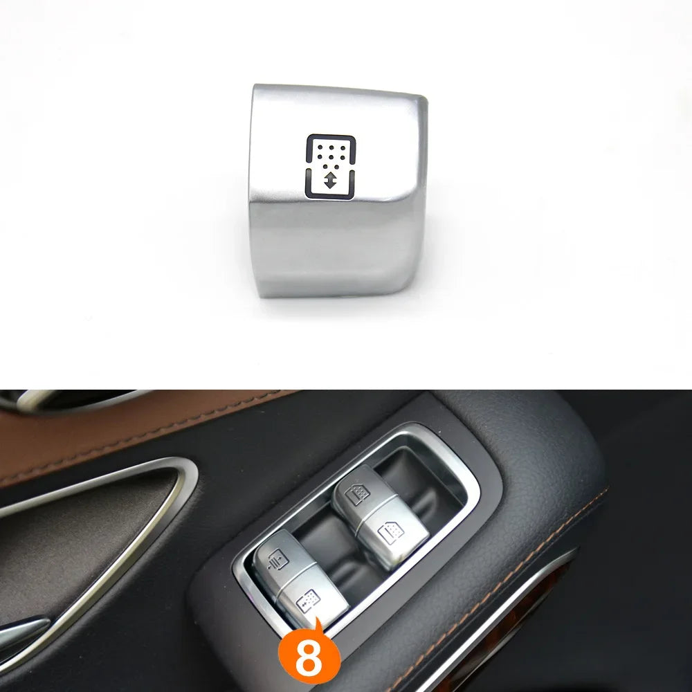Interior Window Lifter Switch Button Cover Cap for Mercedes-Benz S E Class W222 W213 S320 S400 S450 S500 - Button No.8